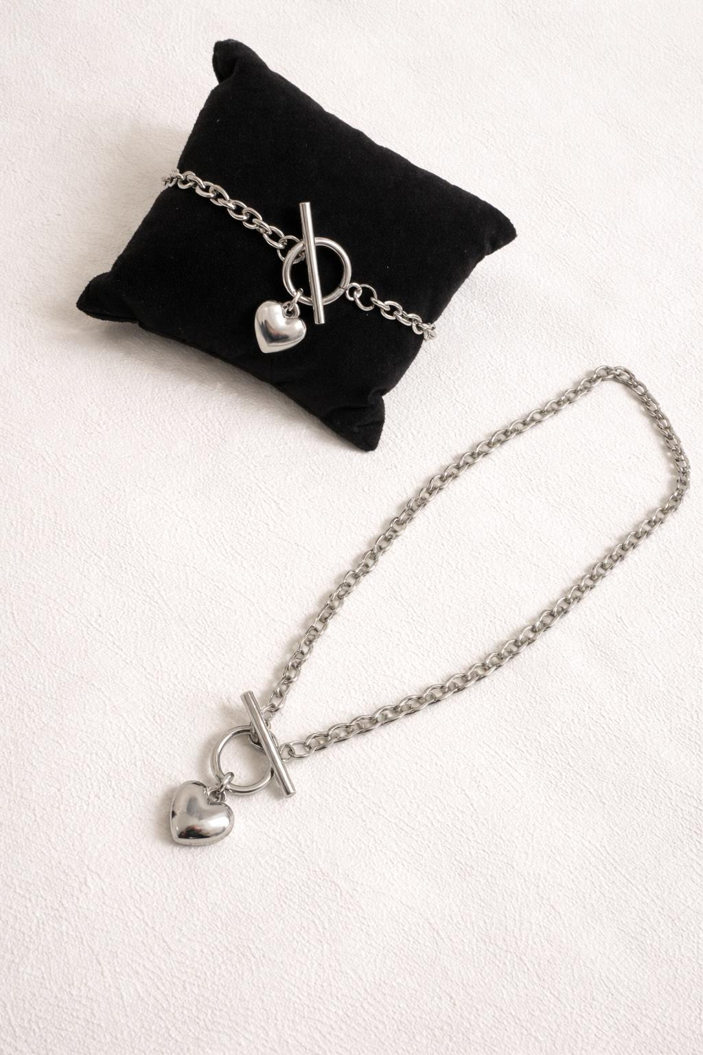 Set de pulsera y collar plata