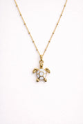 Hermoso collar de tortuga en acero inoxidable.