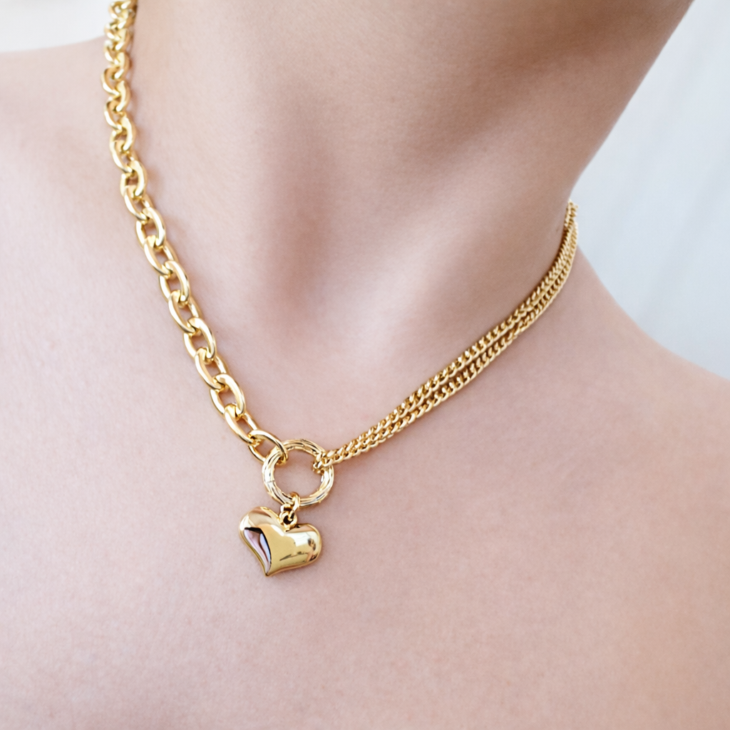 Collar corazón dos formas
